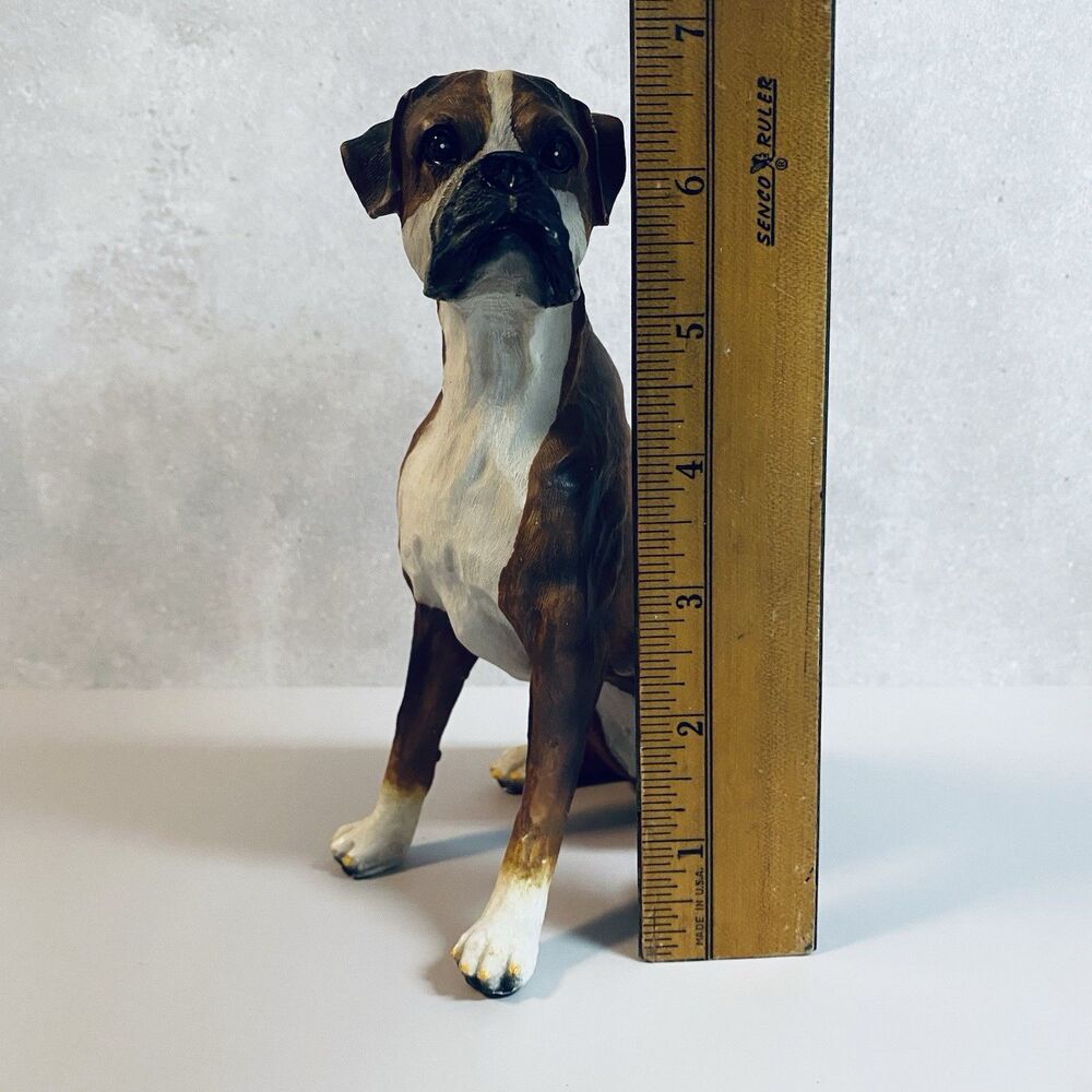 Vintage Resin Boxer Puppy Dog Figure Figurine Statue - Picture 6 of 7